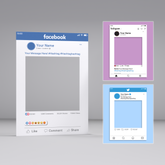 Customisable Social Media Selfie Frame; Facebook, Instagram, TikTok, LinkedIn, Twitter X,